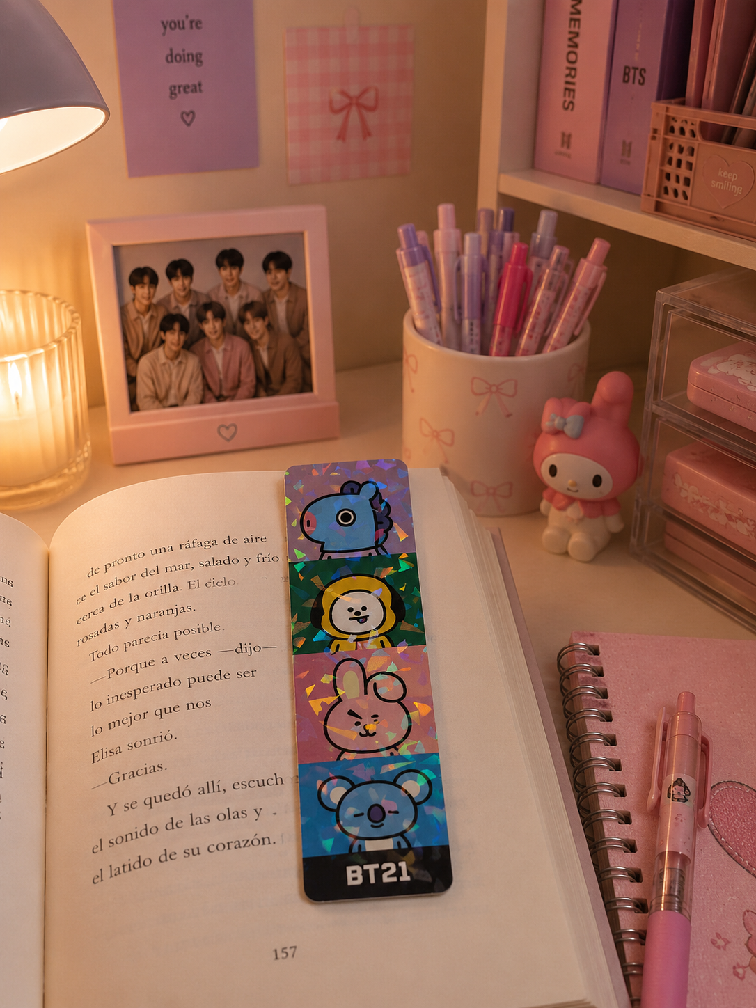 Marcapáginas BT21 doble