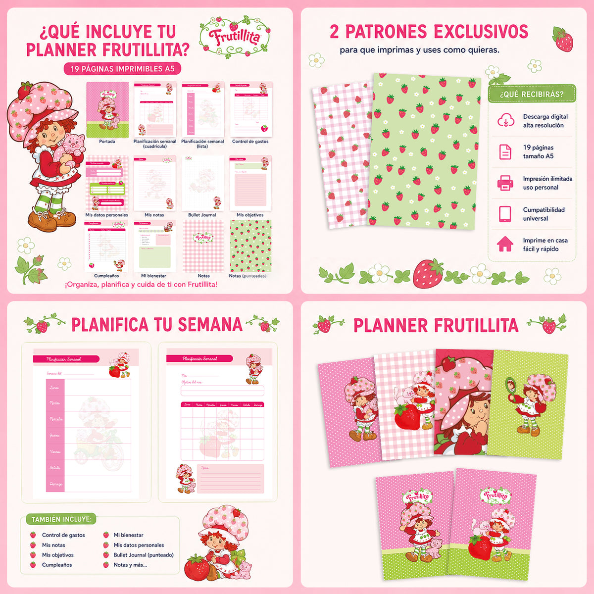 Planner Digital DESCARGABLE Frutillita