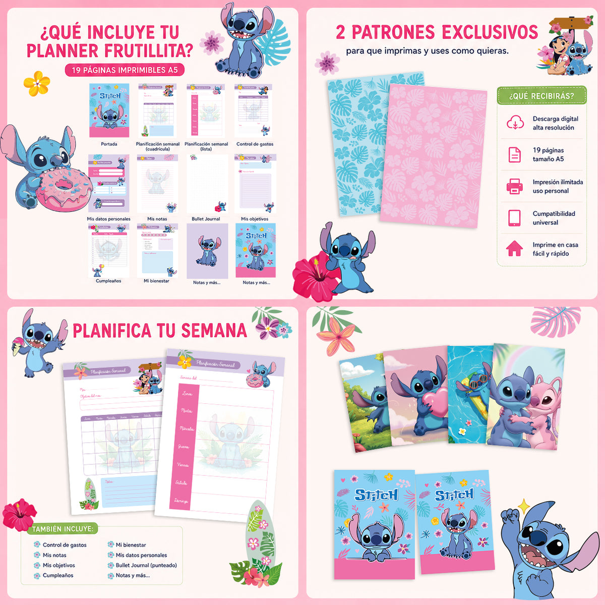 Planner Digital DESCARGABLE Stitch
